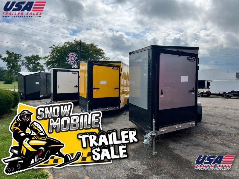 New 7x23 3-Place Enclosed Aluminum Snowmobile Trailer. New 7x23 3-Place Enclosed Aluminum Snowmobile Trailer.
