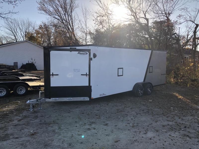 New 7X23 3 Place Enclosed Snowmobile Cargo Trailer With Extra Height