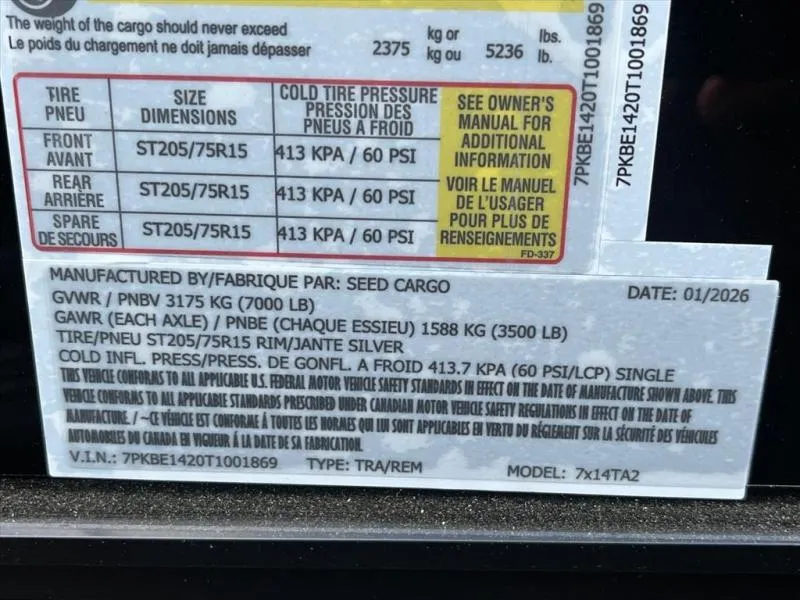 new Other Trailers Seed Cargo  for sale, in Asheville, NC Thumbnail 7