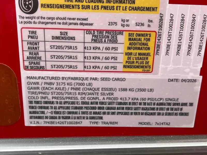 new Other Trailers Seed Cargo  for sale, in Asheville, NC Thumbnail 7