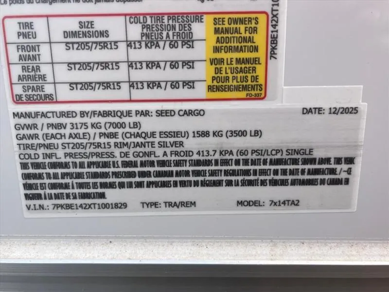 new Other Trailers Seed Cargo  for sale, in Asheville, NC Thumbnail 7