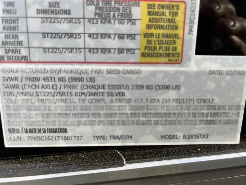 new Other Trailers Seed Cargo  for sale, in Asheville, NC Thumbnail 7