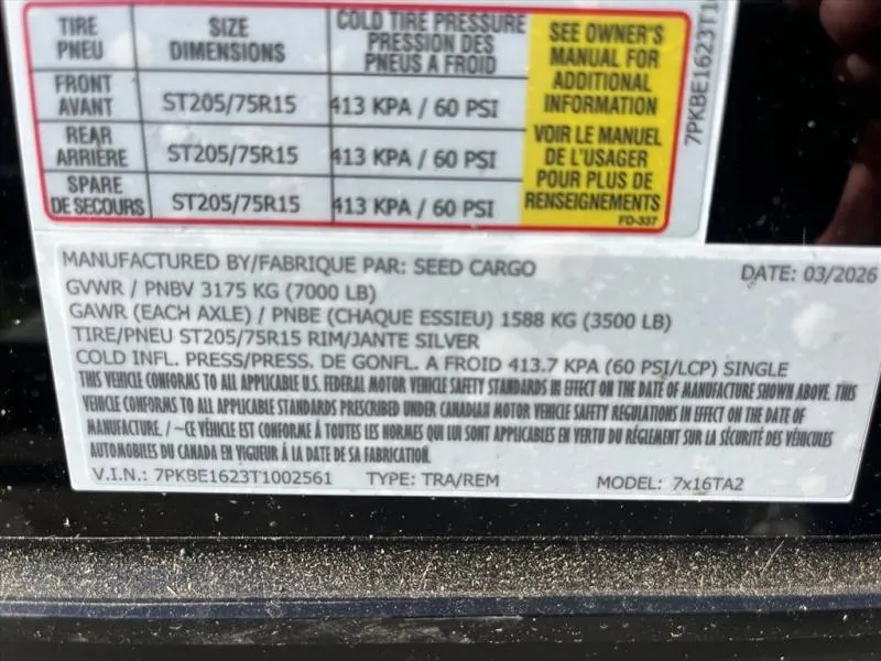 new Other Trailers Seed Cargo  for sale, in Asheville, NC Thumbnail 7