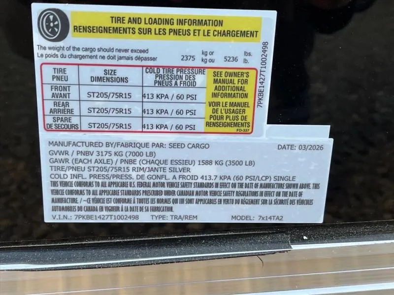 new Other Trailers Seed Cargo  for sale, in Asheville, NC Thumbnail 7