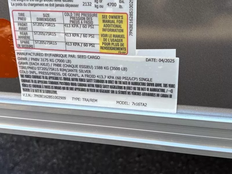 new Cargo (Enclosed) Trailers Seed Cargo  for sale, in Asheville, NC Thumbnail 7