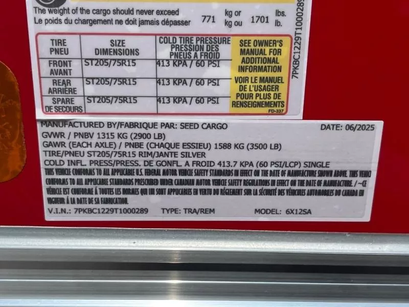 new Other Trailers Seed Cargo  for sale, in Asheville, NC Thumbnail 7