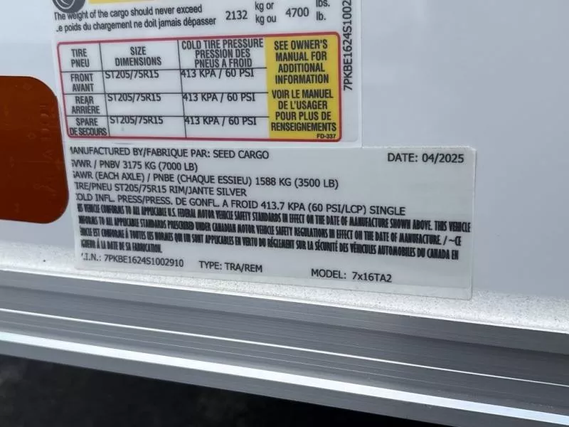 new Cargo (Enclosed) Trailers Seed Cargo  for sale, in Asheville, NC Thumbnail 7