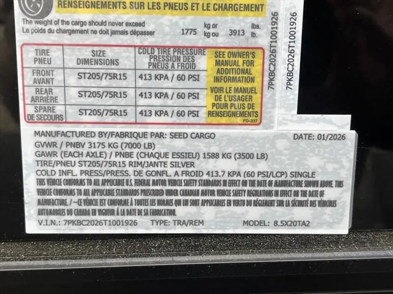 new Other Trailers Seed Cargo  for sale, in Asheville, NC Thumbnail 7