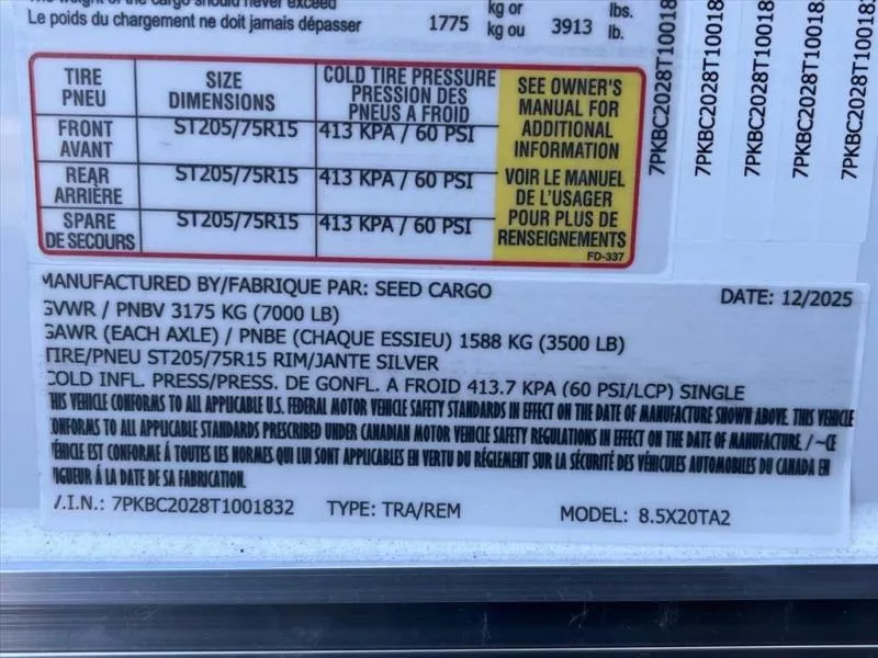 new Other Trailers Seed Cargo  for sale, in Asheville, NC Thumbnail 7