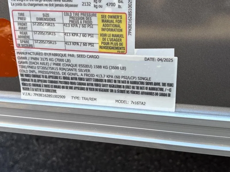 new Cargo (Enclosed) Trailers Seed Cargo  for sale, in Asheville, NC Thumbnail 7