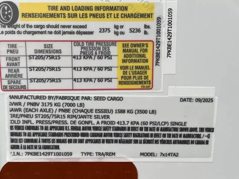 new Cargo (Enclosed) Trailers Seed Cargo  for sale, in Asheville, NC Thumbnail 7