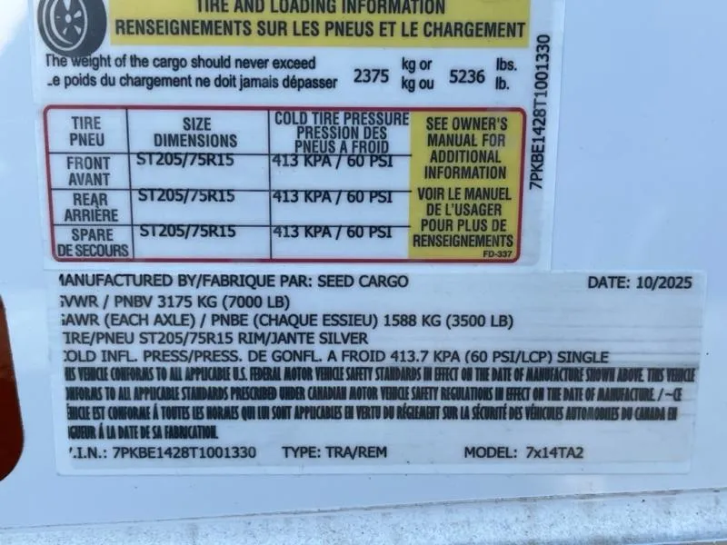 new Cargo (Enclosed) Trailers Seed Cargo  for sale, in Asheville, NC Thumbnail 7