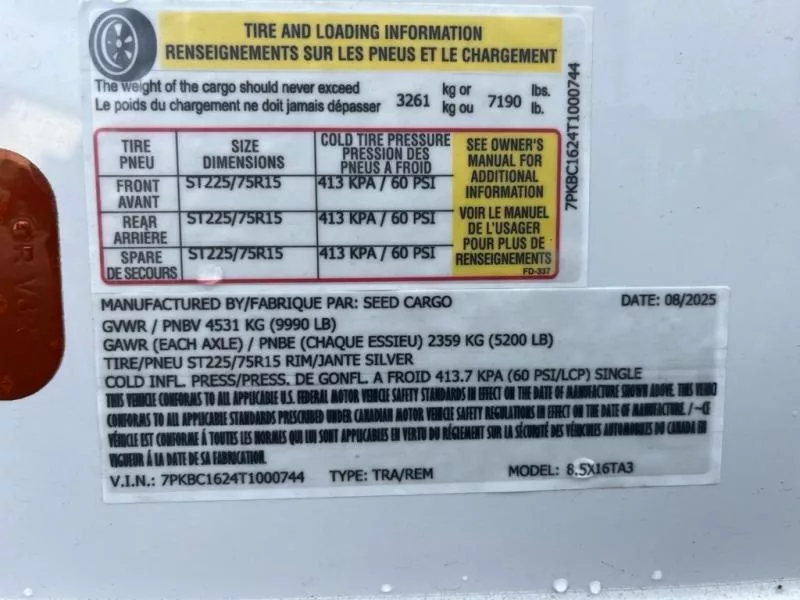 new Cargo (Enclosed) Trailers Seed Cargo  for sale, in Asheville, NC Thumbnail 7