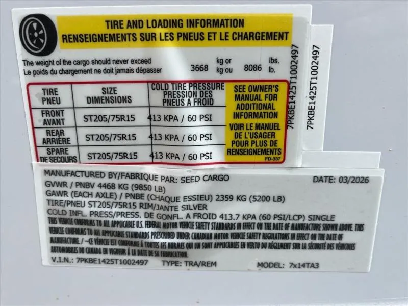 new Other Trailers Seed Cargo  for sale, in Asheville, NC Thumbnail 7