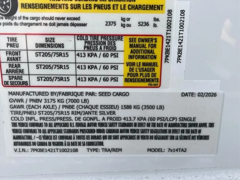 new Other Trailers Seed Cargo  for sale, in Asheville, NC Thumbnail 7