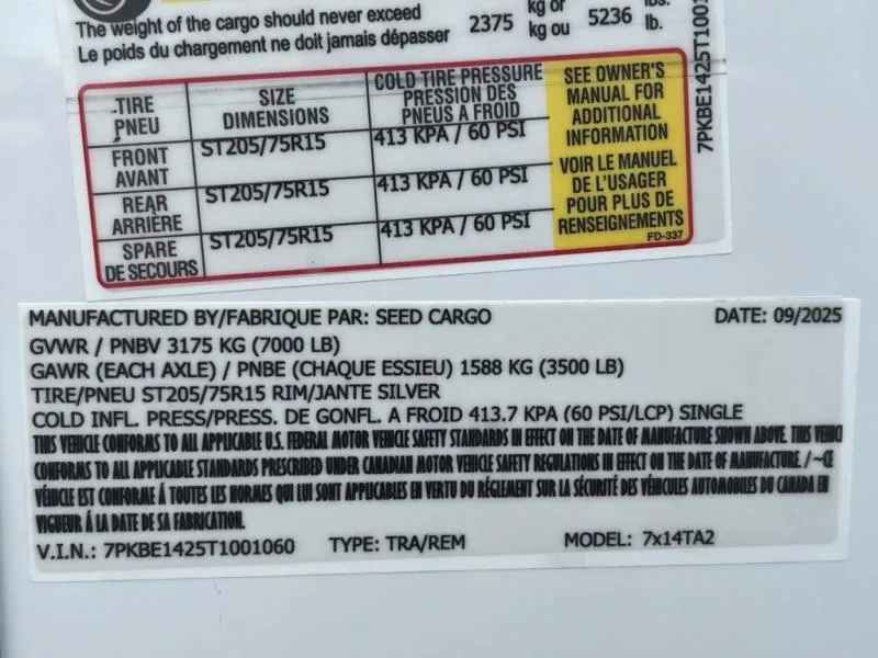 new Cargo (Enclosed) Trailers Seed Cargo  for sale, in Asheville, NC Thumbnail 7