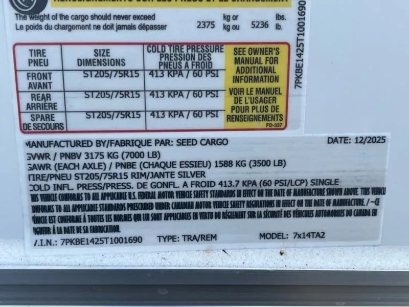 new Other Trailers Seed Cargo  for sale, in Asheville, NC Thumbnail 7