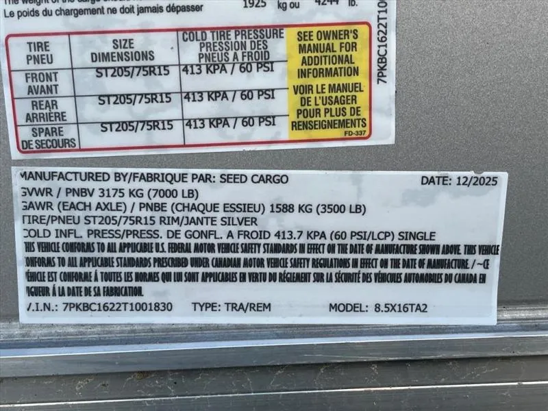 new Other Trailers Seed Cargo  for sale, in Asheville, NC Thumbnail 7