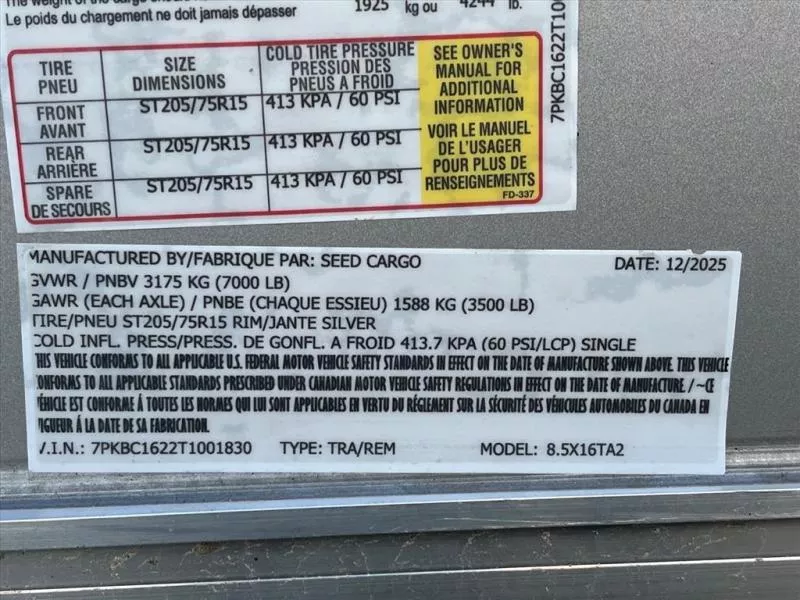 new Other Trailers Seed Cargo  for sale, in Asheville, NC Thumbnail 7