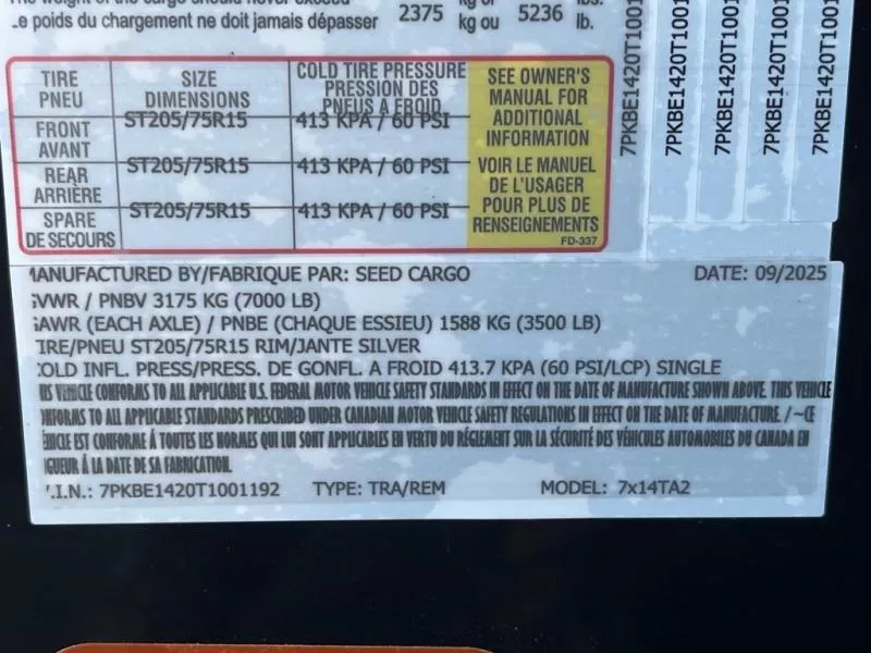 new Cargo (Enclosed) Trailers Seed Cargo  for sale, in Asheville, NC Thumbnail 7