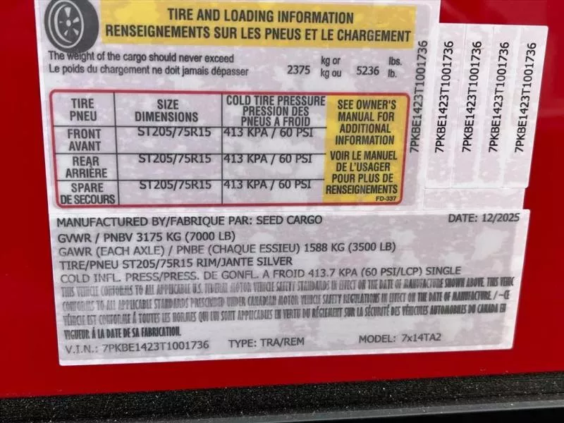 new Other Trailers Seed Cargo  for sale, in Asheville, NC Thumbnail 7