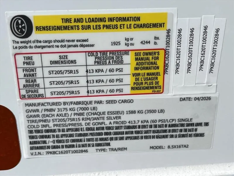 new Other Trailers Seed Cargo  for sale, in Asheville, NC Thumbnail 7