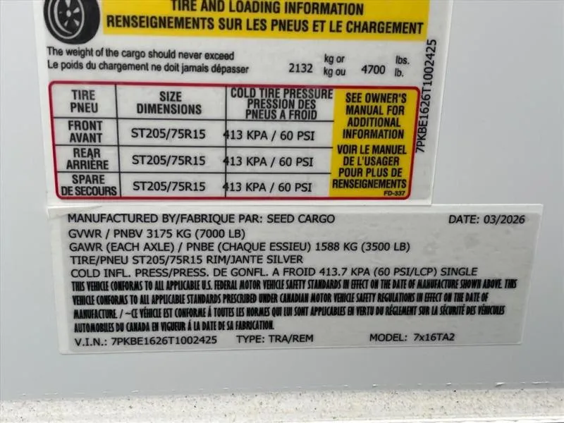 new Other Trailers Seed Cargo  for sale, in Asheville, NC Thumbnail 7