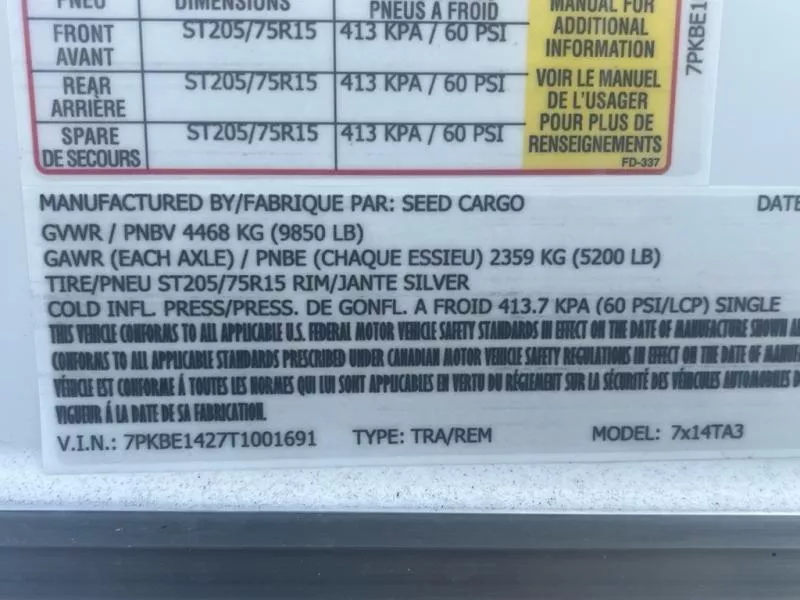 new Other Trailers Seed Cargo  for sale, in Asheville, NC Thumbnail 7