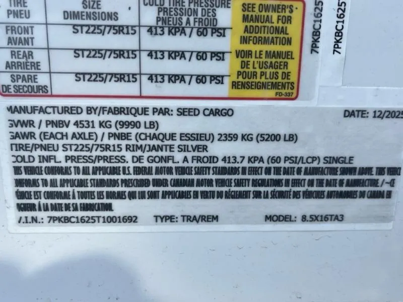 new Cargo (Enclosed) Trailers Seed Cargo  for sale, in Asheville, NC Thumbnail 7