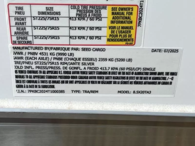 new Cargo (Enclosed) Trailers Seed Cargo  for sale, in Asheville, NC Thumbnail 7
