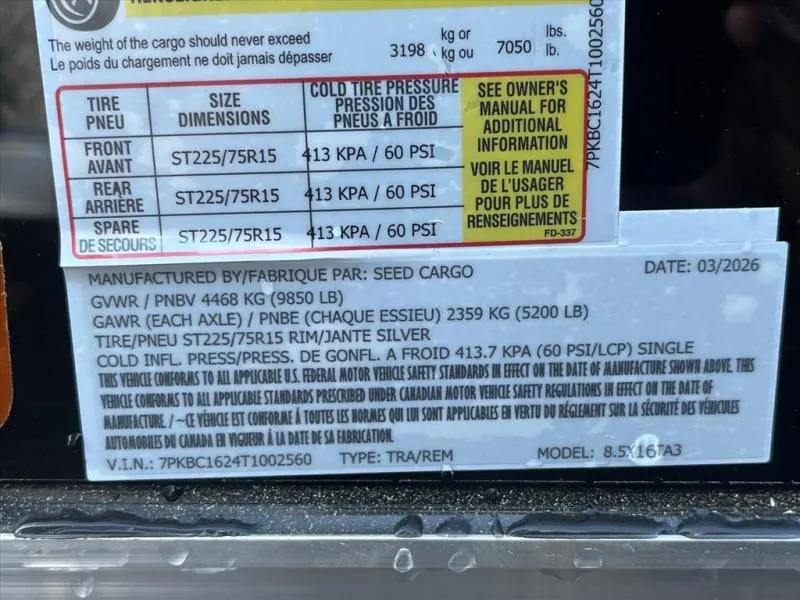 new Other Trailers Seed Cargo  for sale, in Asheville, NC Thumbnail 7