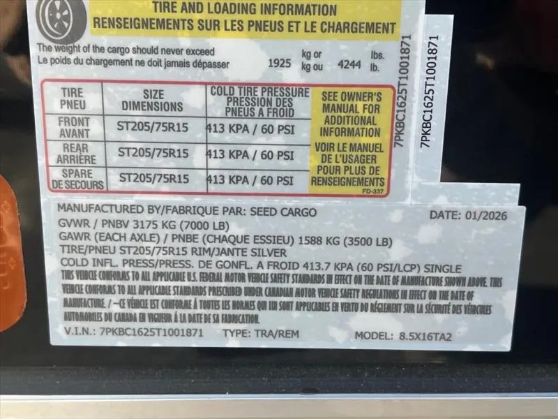 new Other Trailers Seed Cargo  for sale, in Asheville, NC Thumbnail 7