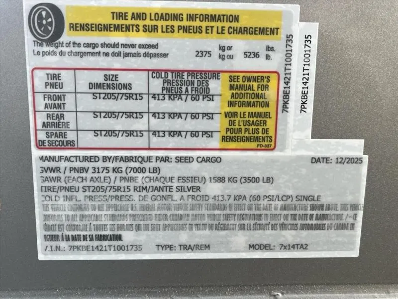 new Other Trailers Seed Cargo  for sale, in Asheville, NC Thumbnail 7