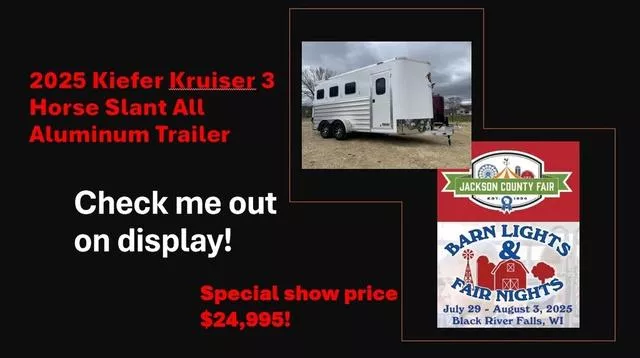 2025 Kiefer Kruiser 3 Horse Slant Load All Aluminum Trailer