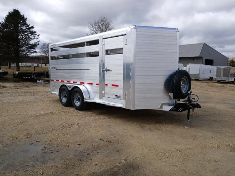2027 Hillsboro Industries 7 x 18 Endura Aluminum Bumper Pull Livestock Trailer