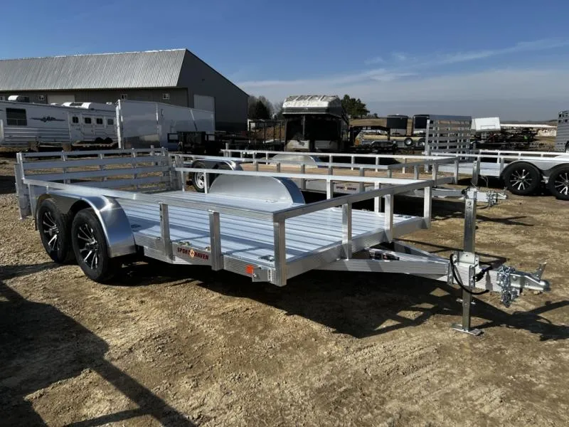2026 Sport Haven 7 x 14 All Aluminum Tandem HD Utility Trailer with Bifold Ramp Gate