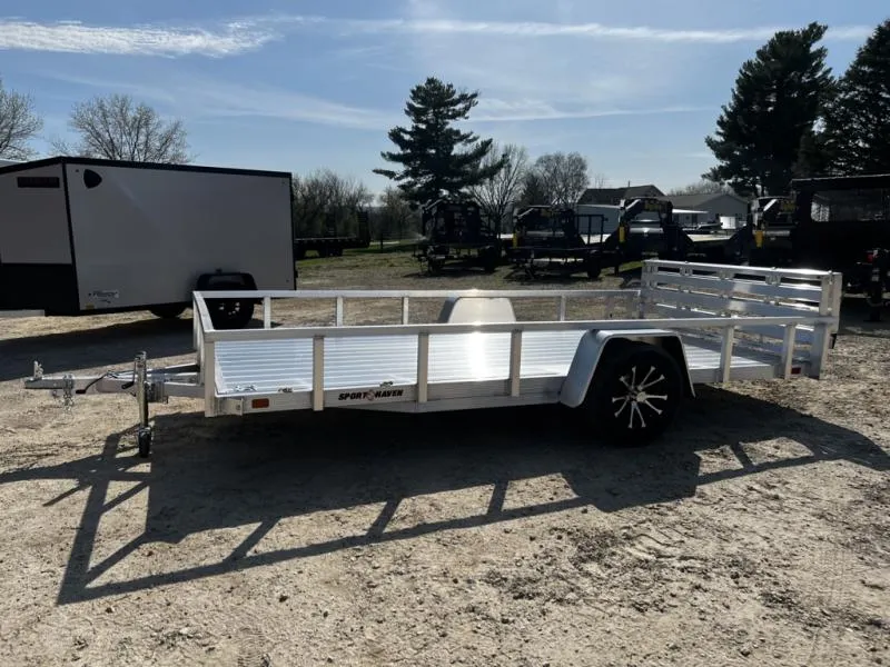 2026 Sport Haven 7 x 14 All Aluminum Utility Trailer with Bifold Ramp Gate
