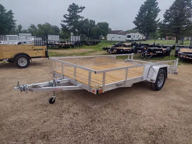 2024 Chilton 7 x 14  Aluminum Utility Trailer with Beavertail and Bi-Fold Ramp