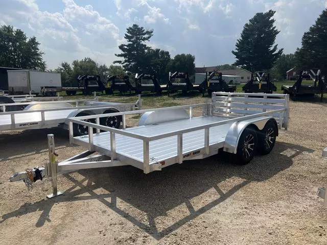 2026 Sport Haven 7 x 14 All Aluminum Tandem Utility Trailer w/ Folding Ramp