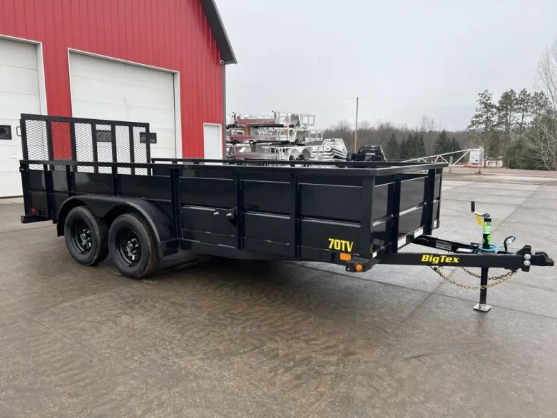 2026 Big Tex Trailers 70TV 7K 16' Tandem Axle Utility Trailer with Solid Sides