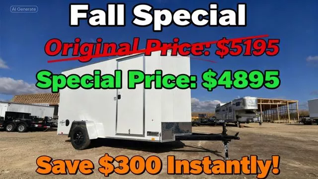 2026 Pace American 6 x 12 Single Axle Outback Deluxe Enclosed Trailer with Double Rear Doors