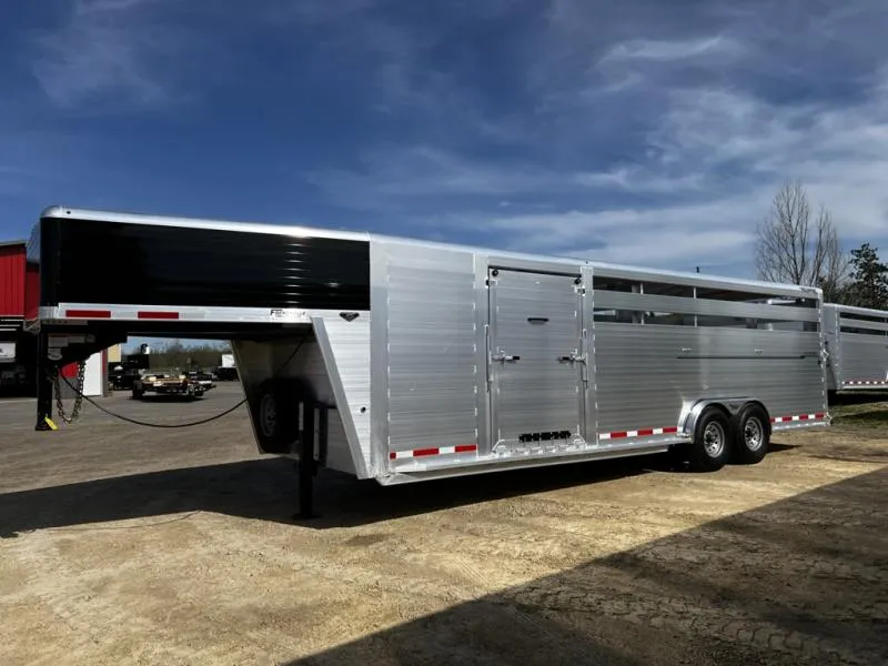 2027 Hillsboro Industries 7.5' x 26' x 6'8" Endura Aluminum Stock Combo Gooseneck Horse & Livestock 