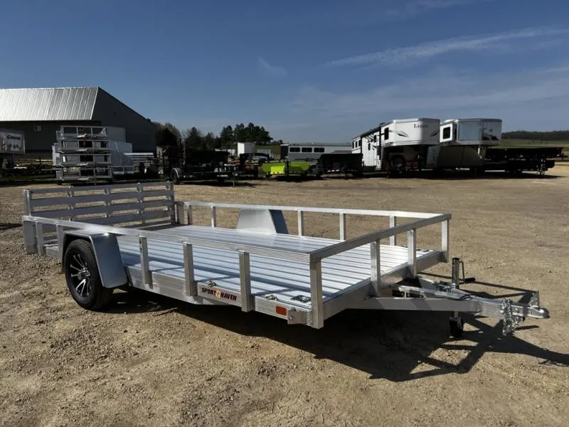 2026 Sport Haven 7 x 14 All Aluminum Utility Trailer with Bifold Ramp Gate