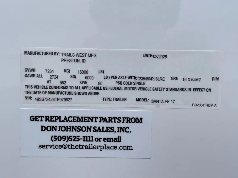 new Stock / Stock Combo Trailers Trails West Manufacturing  for sale, in Walla Walla, WA Thumbnail 48