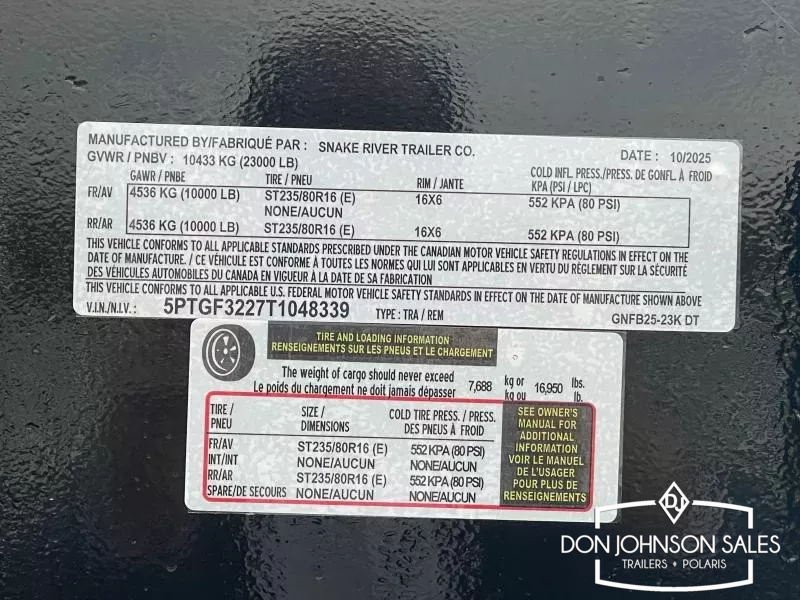 2026 Snake River GNFB25-20K DT Flatbed GN Trailer w/ Center Pop-up