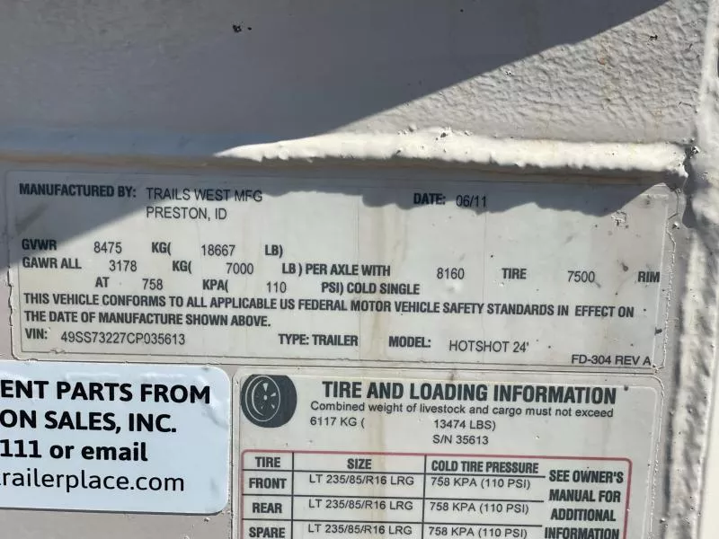 used Stock / Stock Combo Trailers Trails West Manufacturing  for sale, in Walla Walla, WA Thumbnail 29