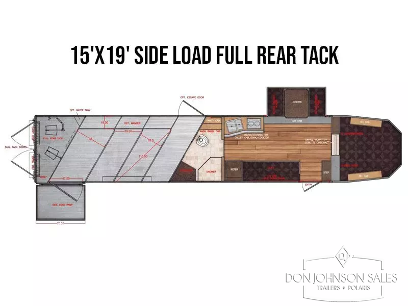 2026 Trails West Sierra 4H LQ 15X19 Slide-Out, Side Load, Rear Tack Horse Trailer 1761853612