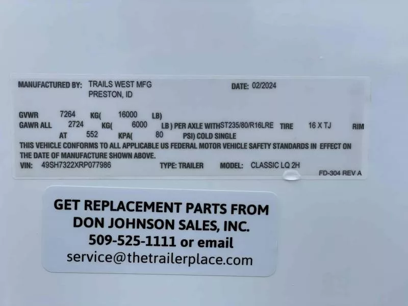 new Horse Trailers Trails West  for sale, in Walla Walla, WA Thumbnail 5