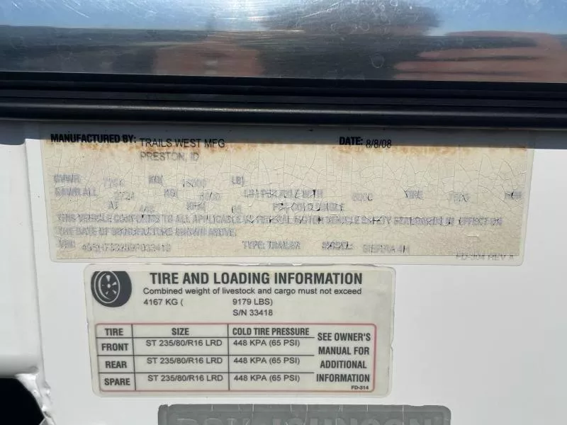 used Horse Trailers Trails West  for sale, in Walla Walla, WA Thumbnail 36
