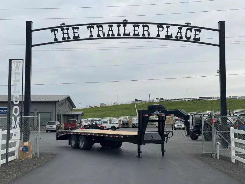 2026 Snake River GNFB25-20K DT Flatbed GN Trailer w/ Full Rear Split Ramp